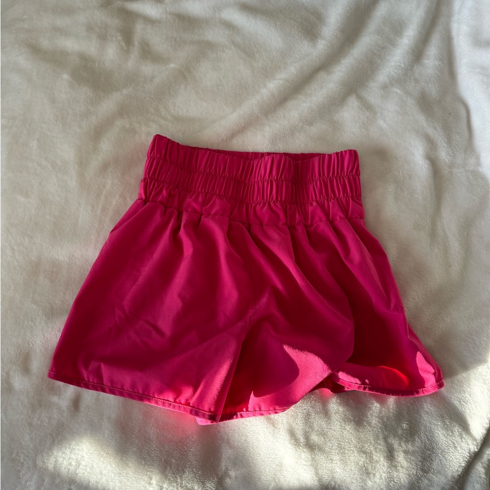 Hot pink high waisted athletic shorts